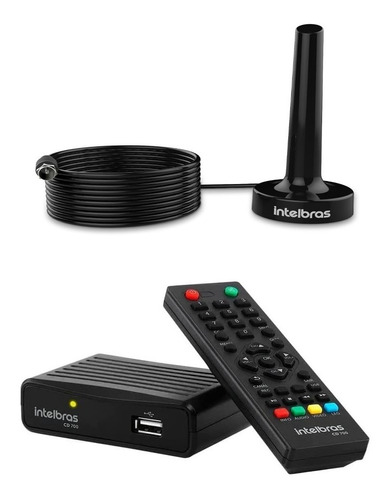 Kit Conversor Digital Cd700 + Antena Digital Ai 2031 Tv