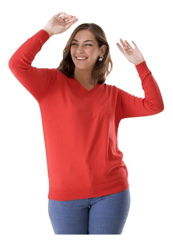 Sweater Escote V Liso Dama Ideal Para Usar Debajo Del Ambo