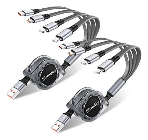 Cable Cargador Retráctil Multiusb Bismdky  4 En 1  Múltiple