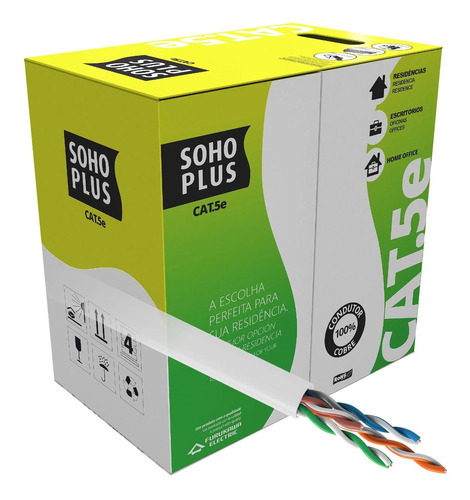 Cabo De Rede Furukawa Cat 5e Caixa 305m Cmx Soho Plus Branco