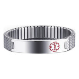 Brazalete Cadena De Acero Inoxidable De Médica Alerta De