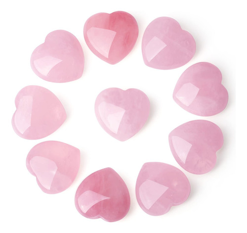 Piedras De Cuarzo En Forma De Corazon Color Rosa 5 Piezas