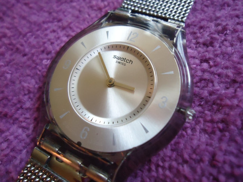 Swatch Swiss Reloj Retro Extraplano Para Mujer