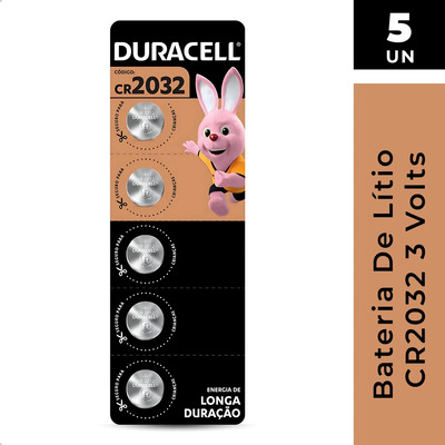 Bateria Cr2032 Duracell Pilha Botão Lítio Com 5 Unidades | Frete grátis