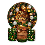 Kit Capa Painel Redondo+trio Capa Cilindro Natal Decorar