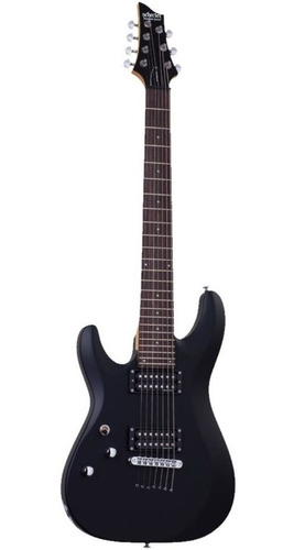 Guitarra Shecter C-7 Cuerdas Thrubody Deluxe Black Zurda 