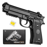 Pistola Beretta 92 Airsoft Metal A Resorte Negro Balines 5mm