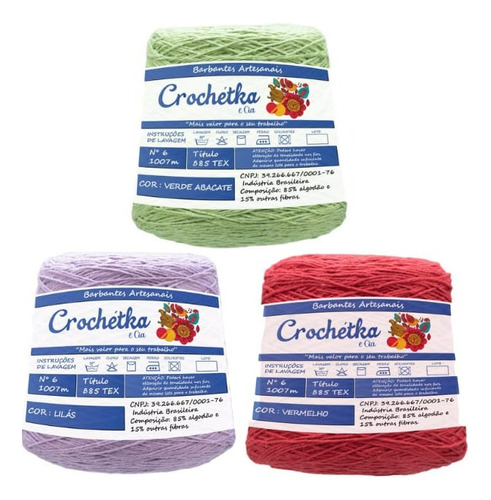 Barbante Crochétka Colorido Fio 6 Para Crochê 1 Kg