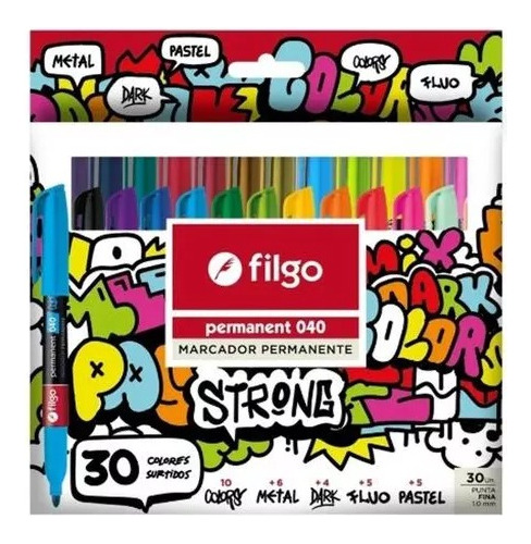 Marcadores Permanentes Filgo Strong X30 Unidades 