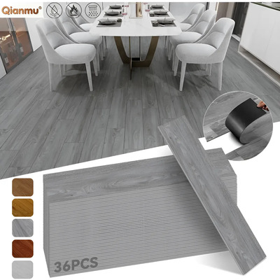36pcs Alfombras Para Piso,duela Vinilica,piso De Madera 5m2 Gris Oscuro