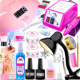 Kit Unha Gel Completo Cabine Lixa Bivolt Brinde Alongamento