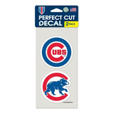 Conjunto De 2 Calcomanías Troqueladas De Chicago Cubs