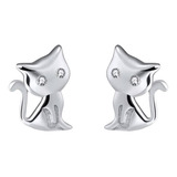 Aretes Plata 925 Gatitos/envio Gratis /mujer /elegantes