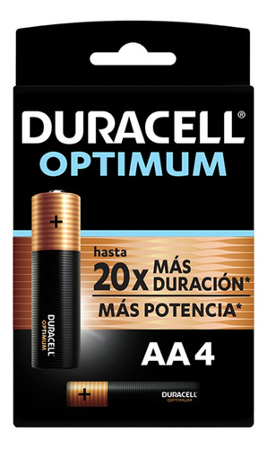 Pilas Aa Duracell Optimum 4 Piezas Alcalina 41333041339