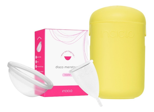 Kit Inciclo Coletor Menstrual A + Lovin Disco + Copo Ester.