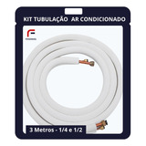 Kit Tubulação De 1/4 E 1/2 Para Ar Condicionado Com 3 Metros