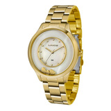 Relogio Lince Feminino Lrg4605l B1kx Dourado Analogico Cor Do Fundo Branco