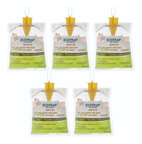 Trampa Mata Moscas E Insectos Domestic, Ecotrap Guard 5pzs