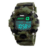 Relógio Masculino Skmei Militar Digital 1197 A Prova D` Água, Cor Verde Camuflado