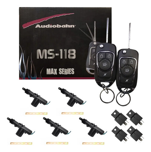 Alarma Para Auto Audiobahn Ms118 + 5 Seguros Y 4 Relevadores