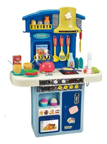 Set Cocina Infantil Chef Niñas Juguete Agua 16861a Color Azul