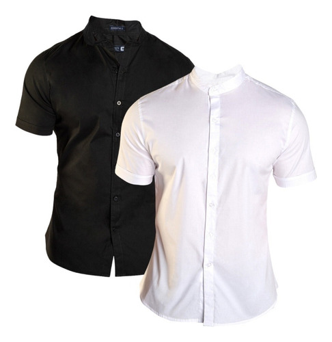 Paquete 2 Camisas Manga Corta Hombre Slim Fit Mao