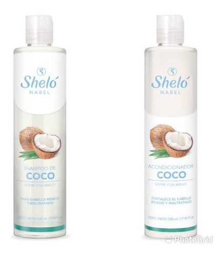 Shampoo,  De  Coco + Acondicionador De Coco, Shelo  Nabel...