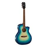 Guitarra Acústica Cort Grand Regals Ga-qf Coral Blue Burst Orientación De La Mano Derecha