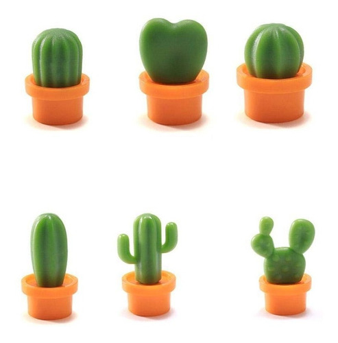 Set Imanes X 6 Cactus Plantas Oficina Infantil Magneticos