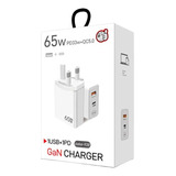  Cargador Gan De 65w Carga Rapida Pd33w + Usb Sin Cable