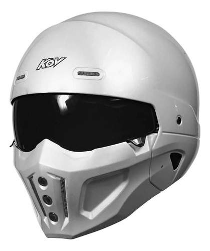 Casco Modular Blanco Para Moto Chopper Con Certificación Dot