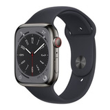 Pulseira Meia-noite Para Apple Watch Series 8 (45 Mm Gps + Celular) Cinza Cinza Azul Escuro