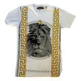 Remera Importada Versace Vip Strass Brillo Leon Dama Hombre 