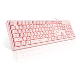 Teclado Rosa Basaltech Con Retroiluminación Led De 7 Colores