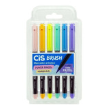 Caneta Lettering Brush Pen C/6 Cores Pastel Cis