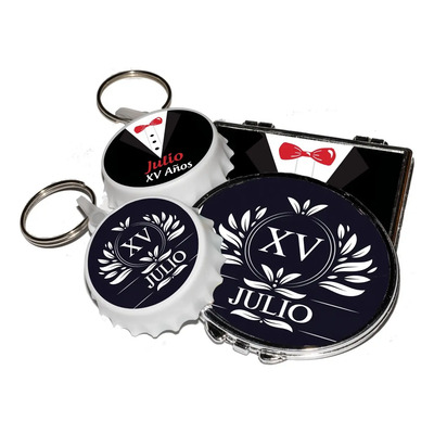 30 Espejos + 30 Llaveros Personalizados Xv Años Hombre | Envío gratis