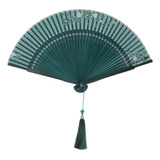 Ventilador De Mano Plegable Bamboo Fan Vintage Miss