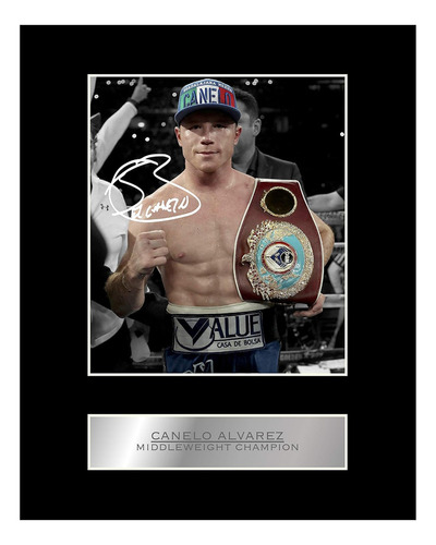 Iconic Pics Canelo Álvarez Firmado Foto Montada Pantalla De 