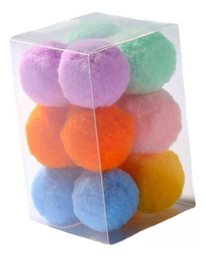 5 X 12 Uds Bolas De Peluche Elásticas Juguetes Para Gatos