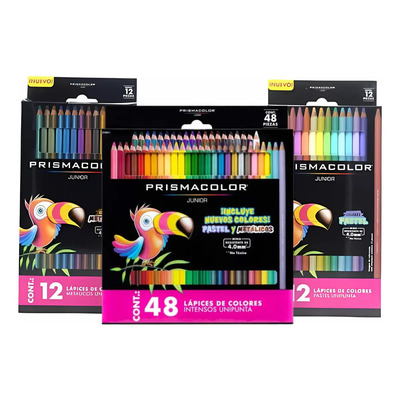 Lápices Prismacolor Junior 48 Intensos 12 Pastel 12 Metálico Trazo Multicolor | Envío gratis