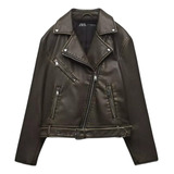 Chamarra Biker Cafe Zara Mujer Original Nueva