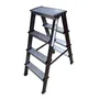 Escalera Plegable Aluminio Doble Lado 4 Peldaños 87 Cm 120kg Color Oscuro | Envío gratis