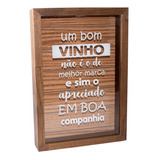Quadro Madeira Porta Rolha Preto Parede Vinho 