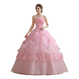 Vestidos De Quinceañera Elegante Color Rosa Barato Economico
