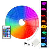 Fita Neon Led 5m 12v Flexível Alto Brilho Rgb Com Controle