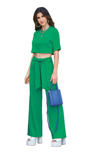 Conjunto Pantalon Y Blusa Color Verde 969-46 Cklass
