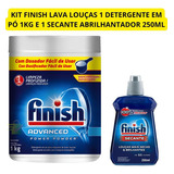 Kit Finish Lava Louças Sabão Em Pó E Secante Abrilhantador