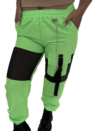 Pantalon Jogger Con Cadena Y Tirador Microfibra Envio