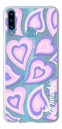 Funda Para Galaxy Para Mujer Corazones Morados Con Nombre