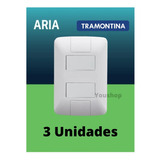 Kit 3 Conjunto Interruptor Duplo Simples - Tramontina Aria